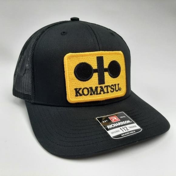 Retro Vintage Style Logo Komatsu Embroidered Patch Richardson 112 Trucker Hat - Picture 4 of 5
